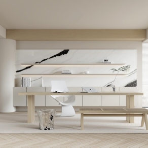 现代书房3D模型下载